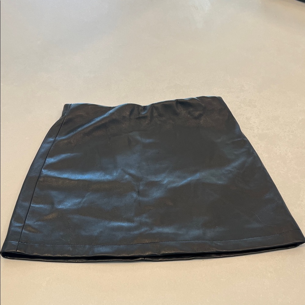 Katie J NYC Faux Leather Black Skirt